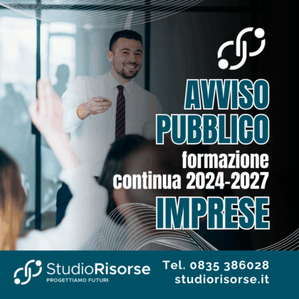 AVVISO PUBBLICO “FORMAZIONE CONTINUA 2024-2027 – IMPRESE